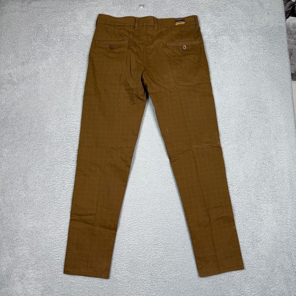 Superdry Mens Brown Pleated Chinos Pants Classic Fit Chino Trousers 34 - Picture 11 of 13